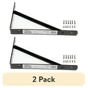 2 pack Hyper Tough Heavy Duty Shelf Bracket, 8 in x 12 in, Black, Steel, Mounting Hardware Included