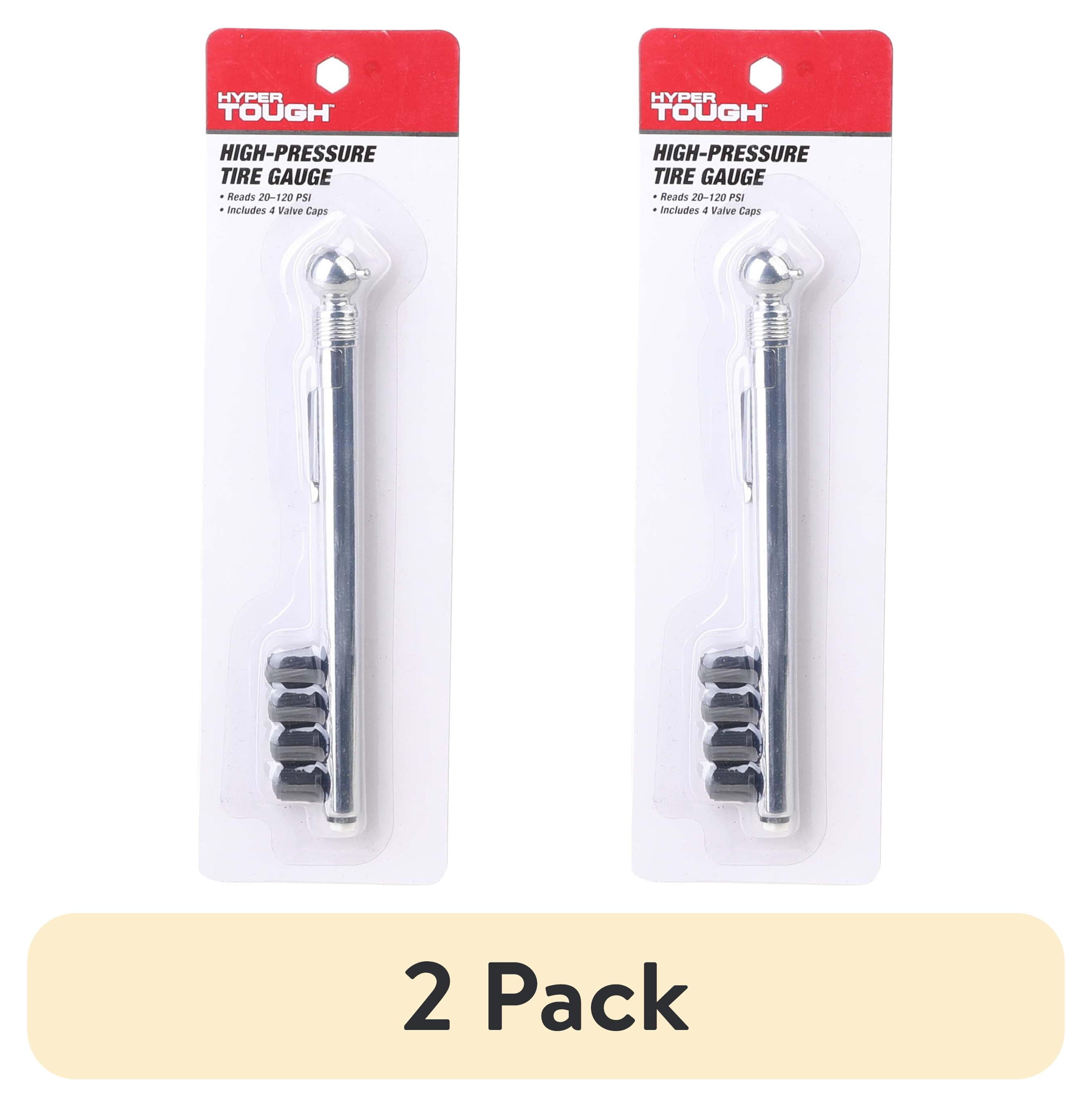 (2 pack) Hyper Tough High-Pressure Tire Gauge Manufacturer Part Number ST111702S, Silver&Black