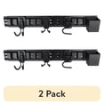 thumbnail interactive-video image 1 of (2 pack) Hyper Tough Hyper Stack 32-Inch Wall Storage System, 6-Piece Set with Hooks and Bin, Black, 1 of 18