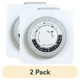thumbnail image 1 of (2 pack) Hyper Tough Mini Analog Indoor Timer with 1 Polarized Outlet, 2-Pronged Outlet, 15 Amps, 1 of 15