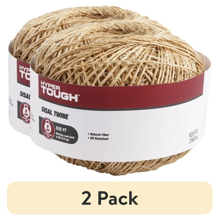 (2 pack) Hyper Tough Item# SP20E-4HT, Sisal Twisted Twine, Natural Color, 525' Length, 1 Each