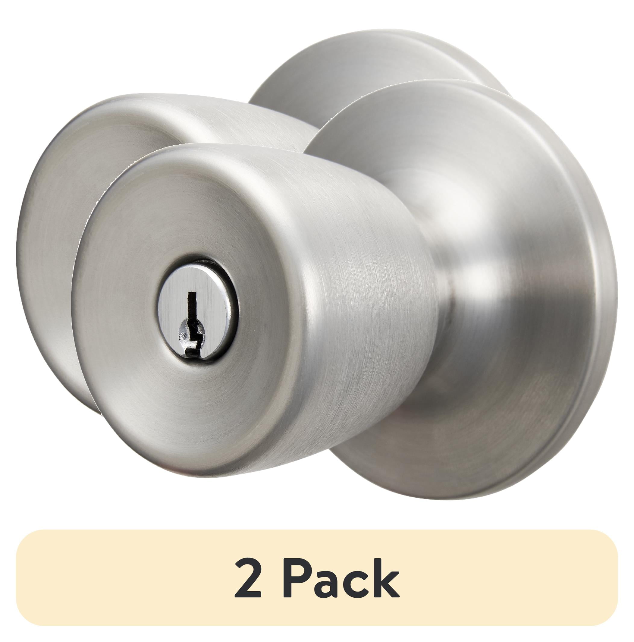 2 pack) Hyper Tough Keyed Entry Tulip Style Doorknob and Deadbolt