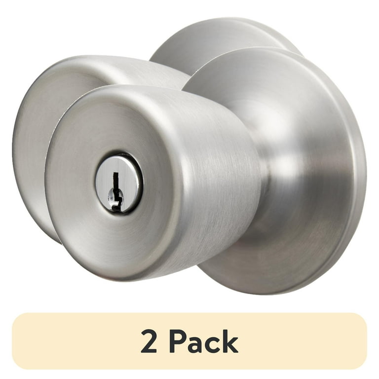 2 pack) Hyper Tough Keyed Entry Tulip Style Doorknob and Deadbolt