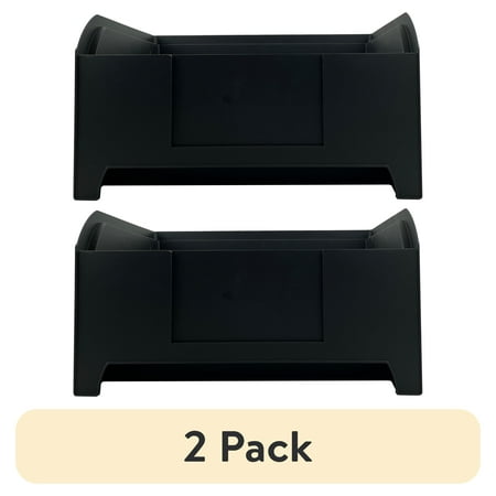 (2 pack) Hyper Tough Large Stackable Plastic Material Storage Bin, Black