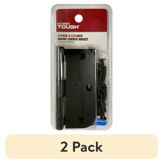 (2 pack) Hyper Tough New 3-1/2 in. Steel Round Corner Hinge, Oil Rubbed Bronze, 3pk