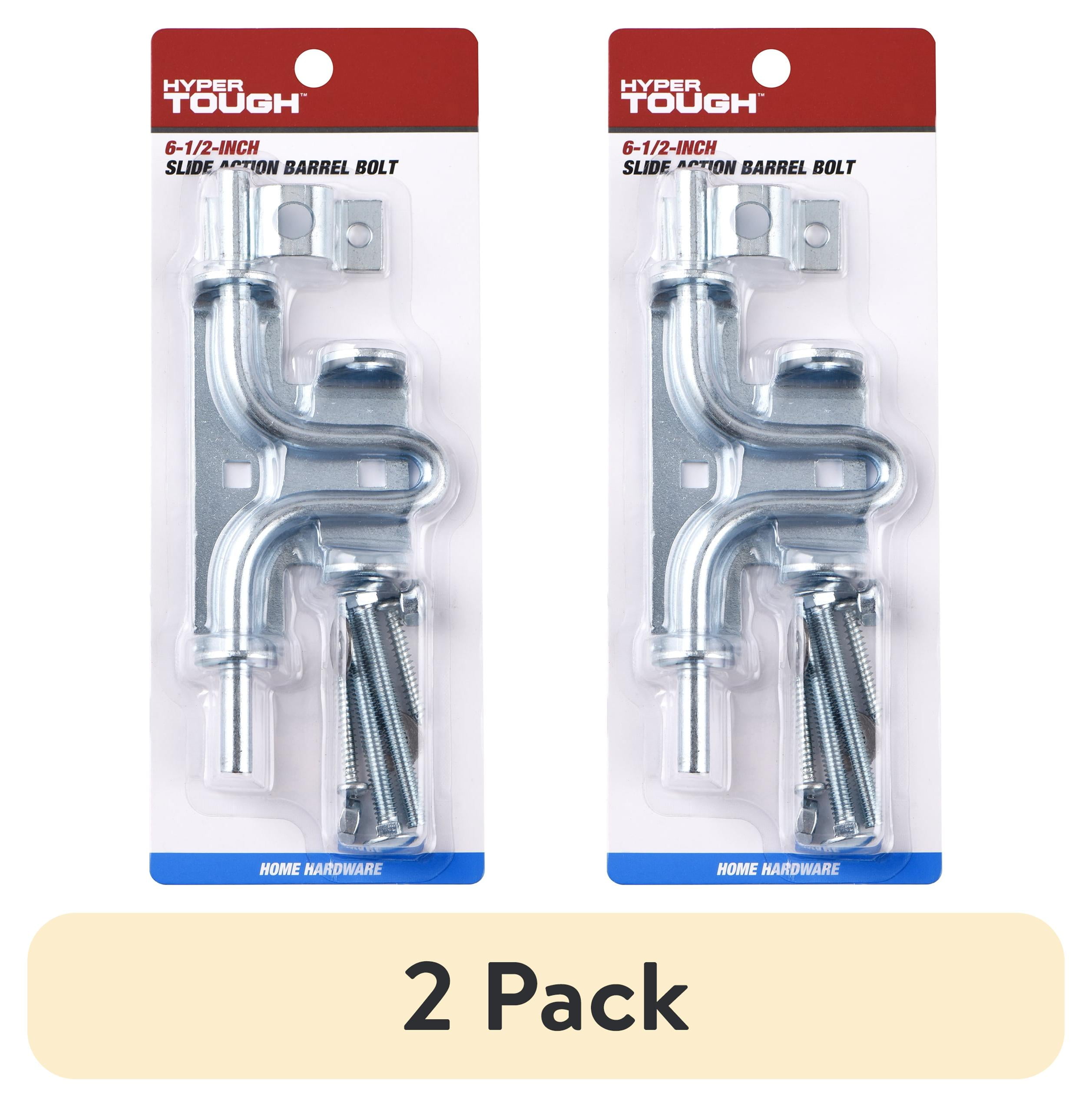 (2 pack) 6-1/2 in. Slide Action Barrel Bolt, Zinc Plated, Actual Use Length 6.189 in.