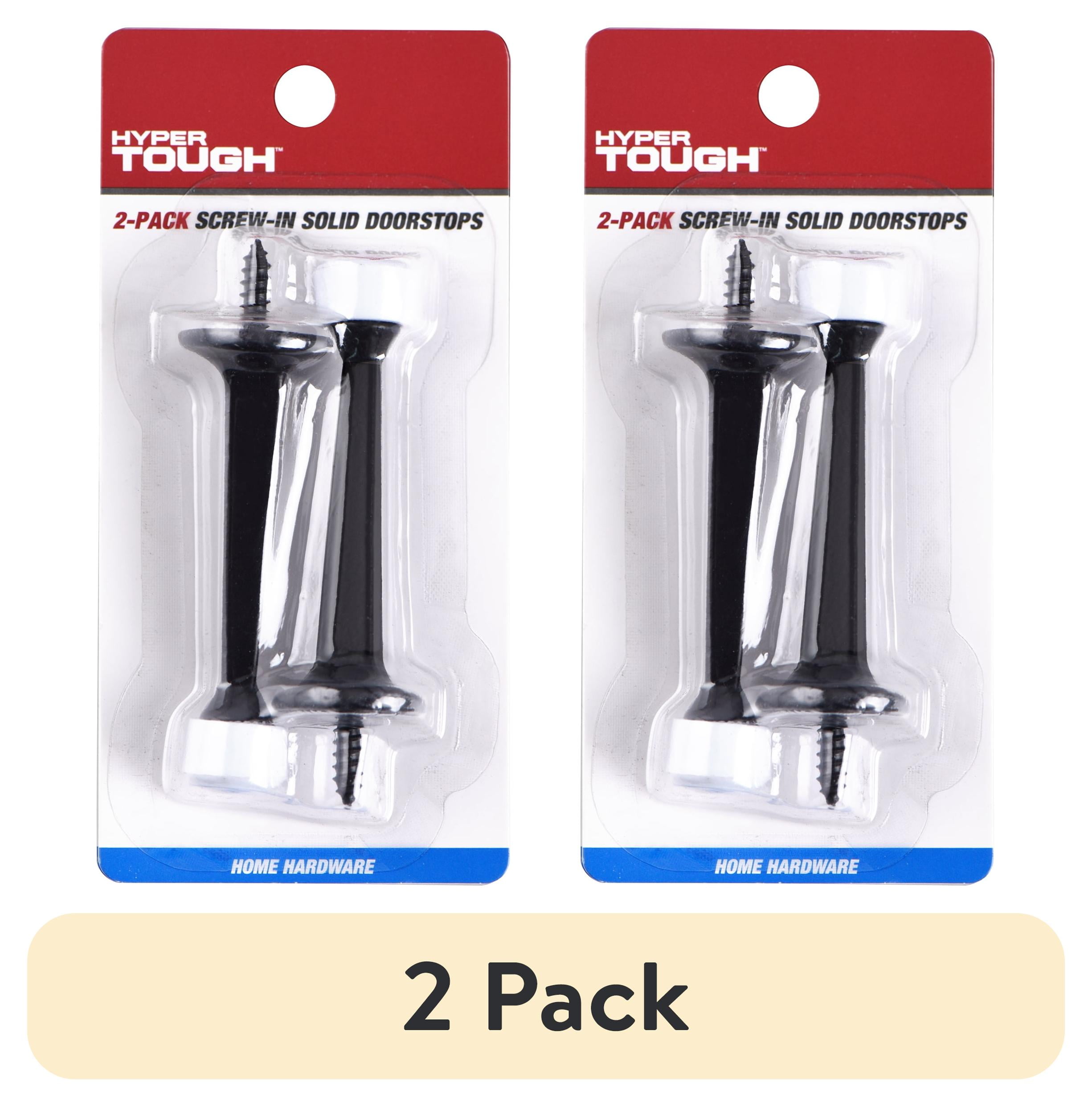(2 pack) Hyper Tough New Screw-in Solid Doorstop, Oil Rubbed Bronze, 2 Pack, 0.984 X 0.984 X 3.63 inch