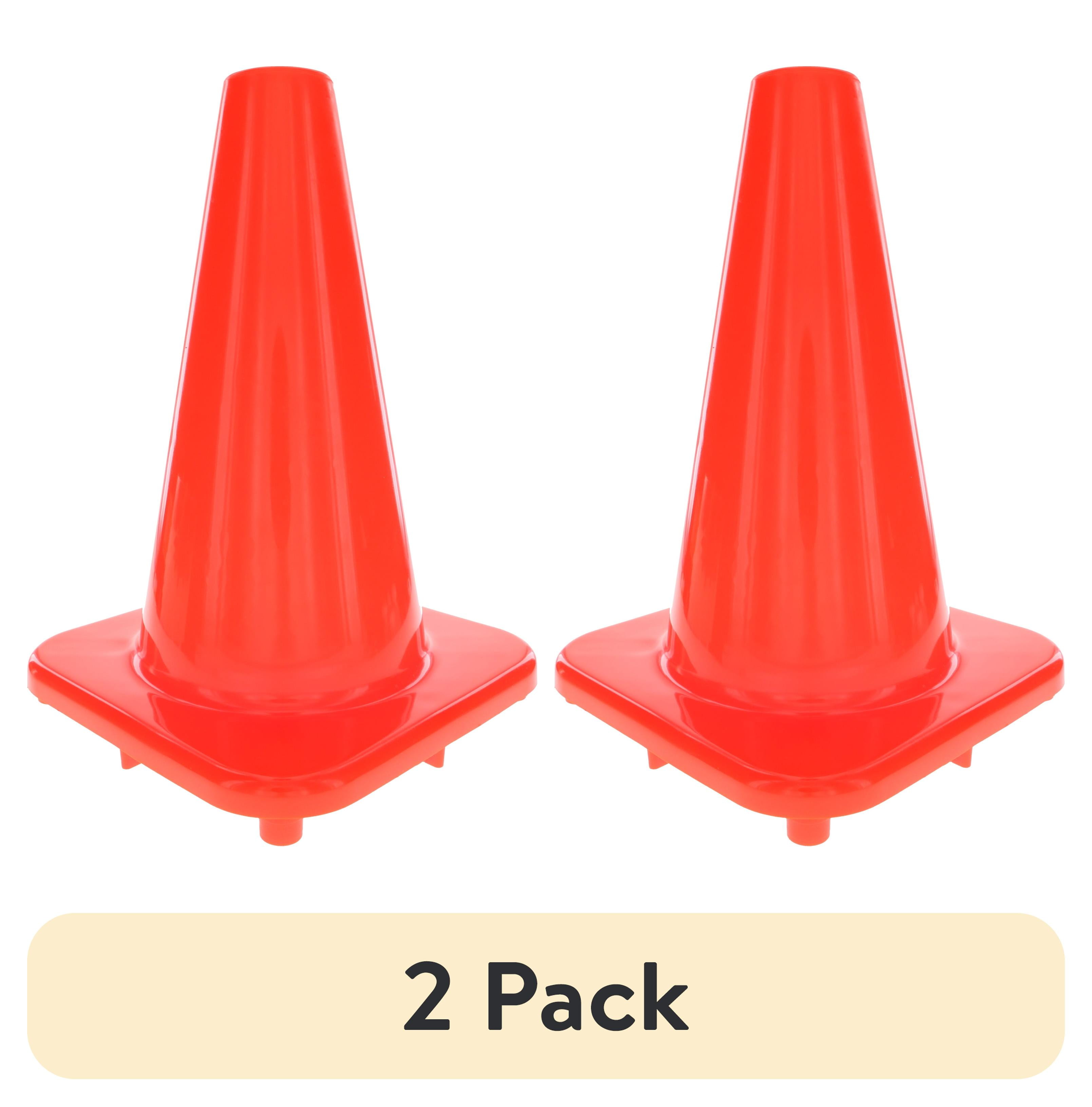 (2 pack) Hyper Tough Orange Synthetic Rubber Safety Cone, 12 inches, 1 Cone