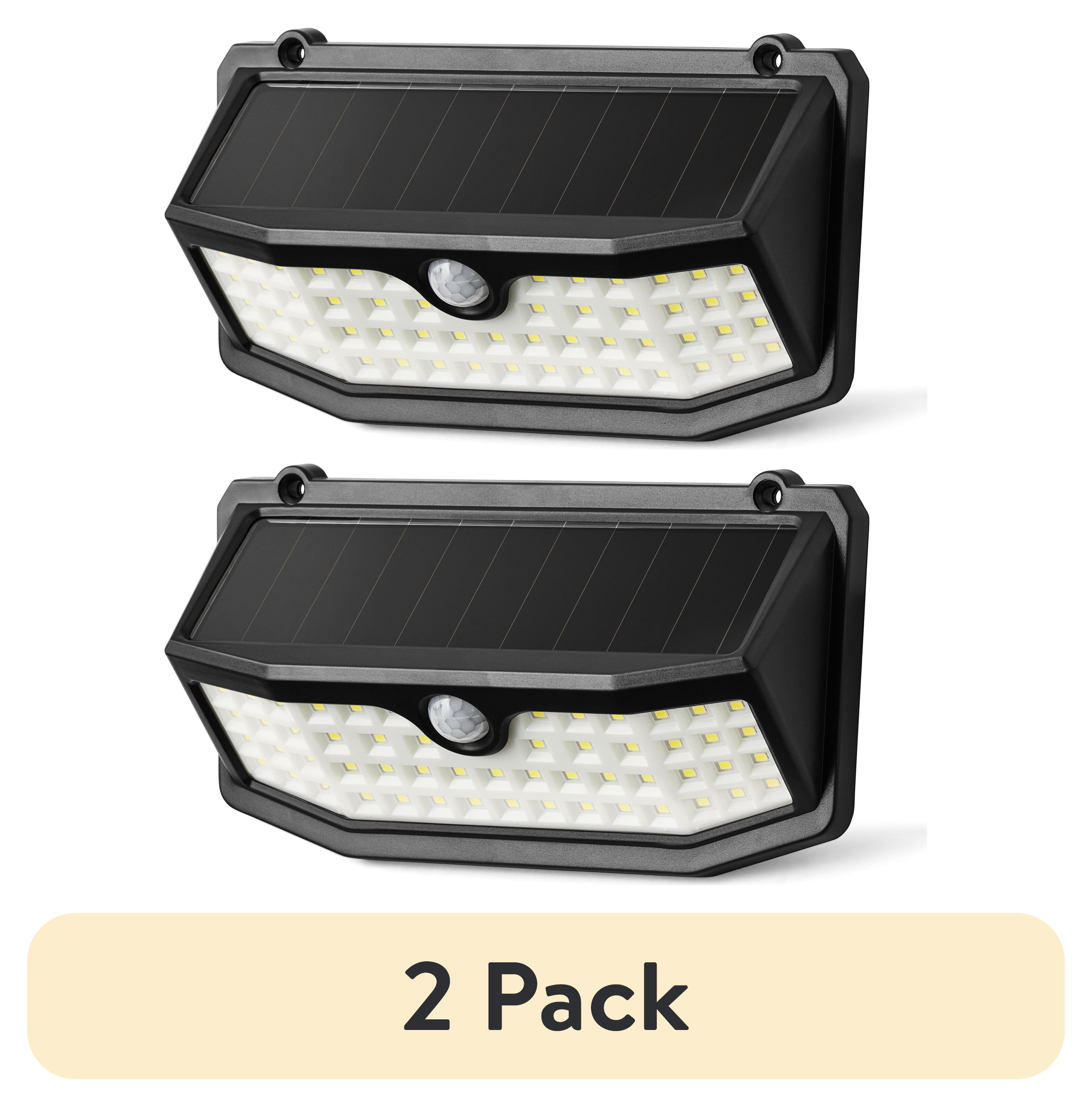 (2 pack) Hyper Tough Pathway & Security Light, Dusk to Dawn, Motion Sensor, Black, 120 Degree, 800 Lumens, Solar