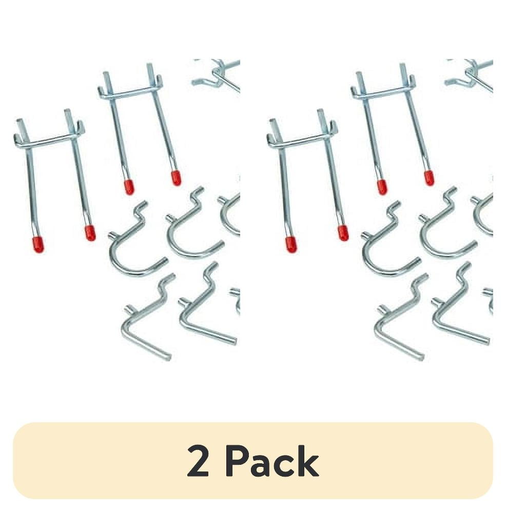 (2 pack) Hyper Tough Peg Hook Value Pack Assortment, Zinc Plated Steel, 20 Pack