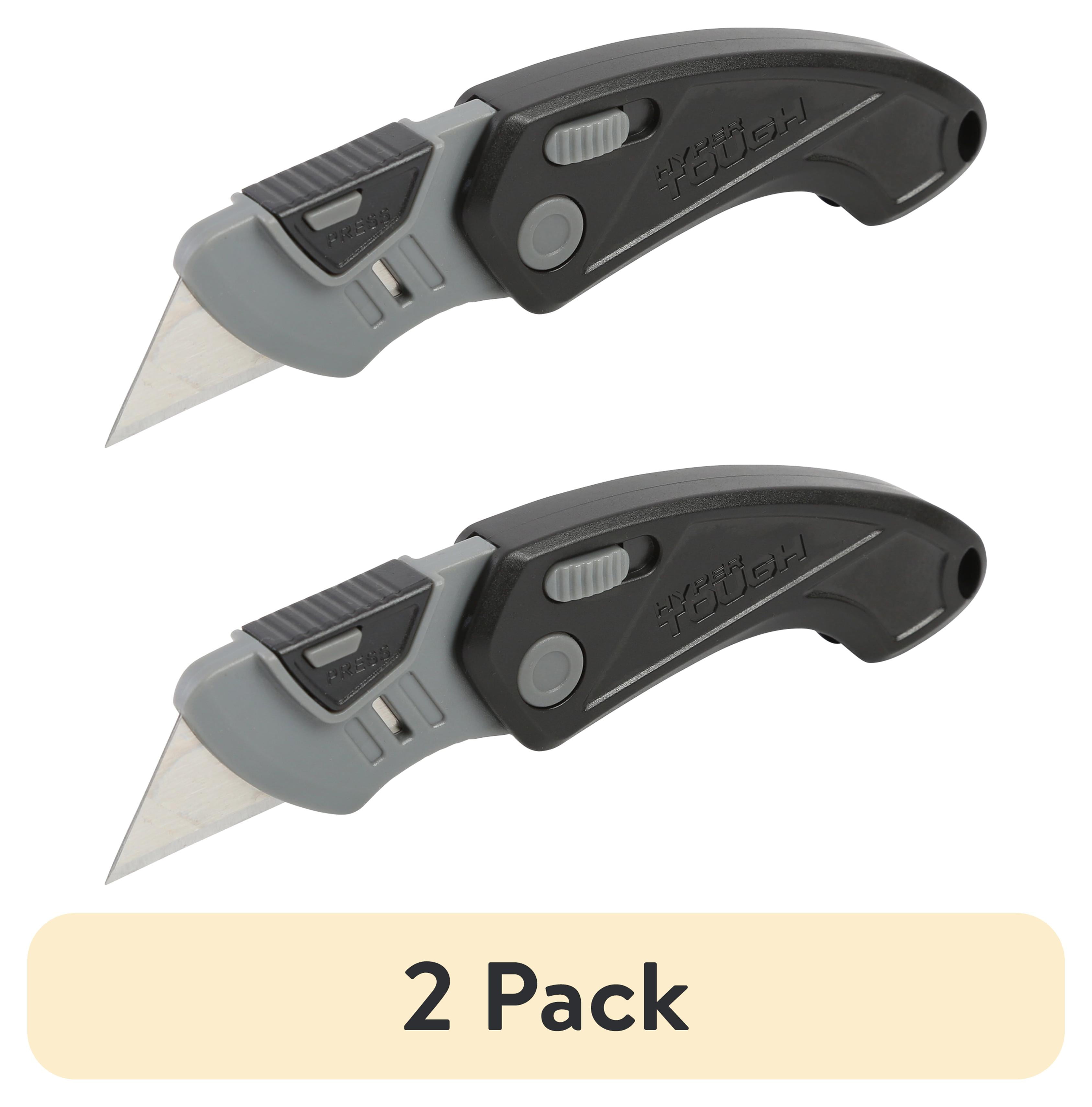 (2 pack) Hyper Tough Folding Utility Knife with Quick Blade Change Design