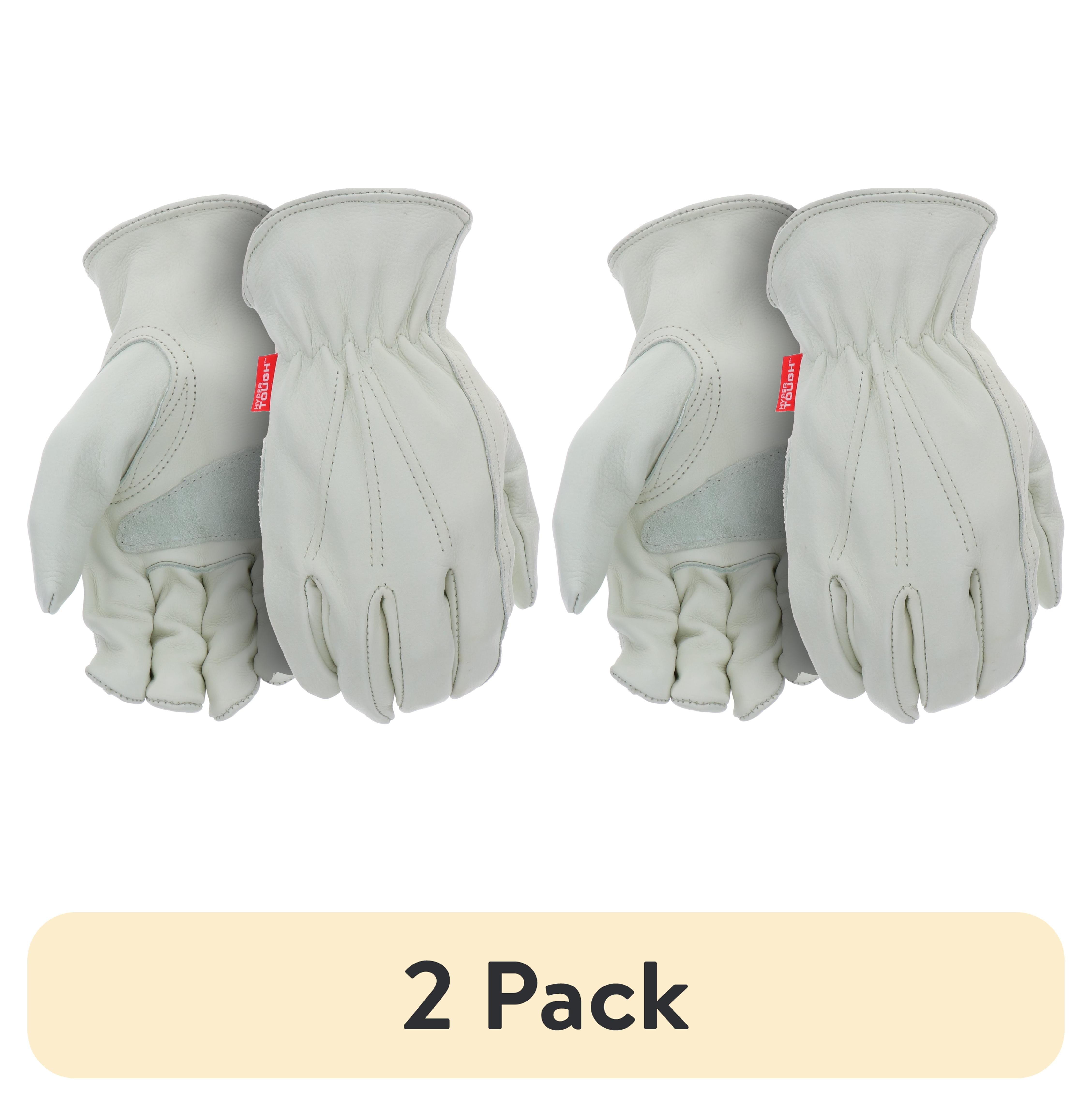 (2 pack) Hyper Tough Premium Icicle Leather Driver Men's Large Gloves, 1 Pair