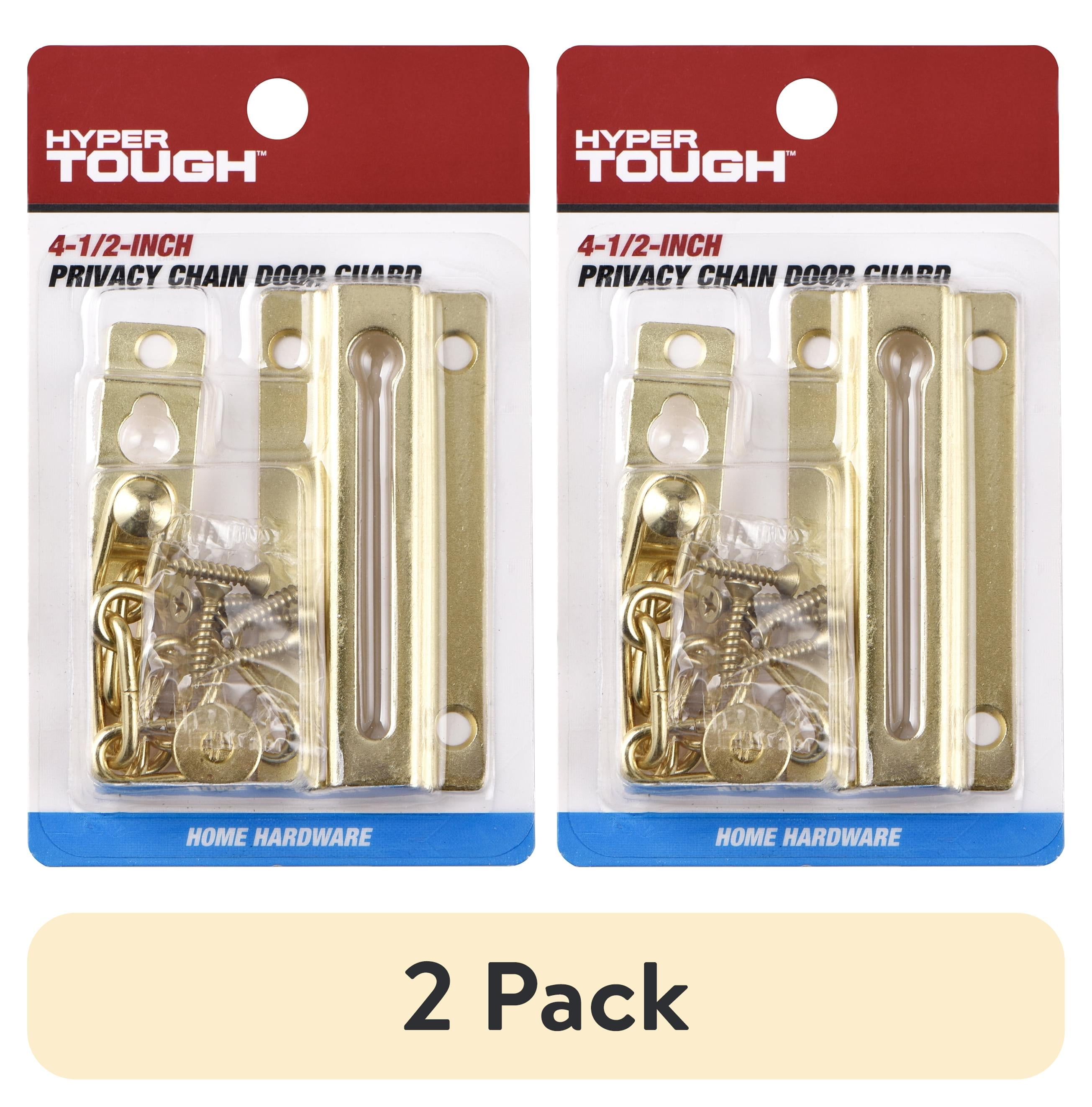 (2 pack) Hyper Tough Privacy Chain Door Guard, Steel material, Brass Plated, mounting hardware included