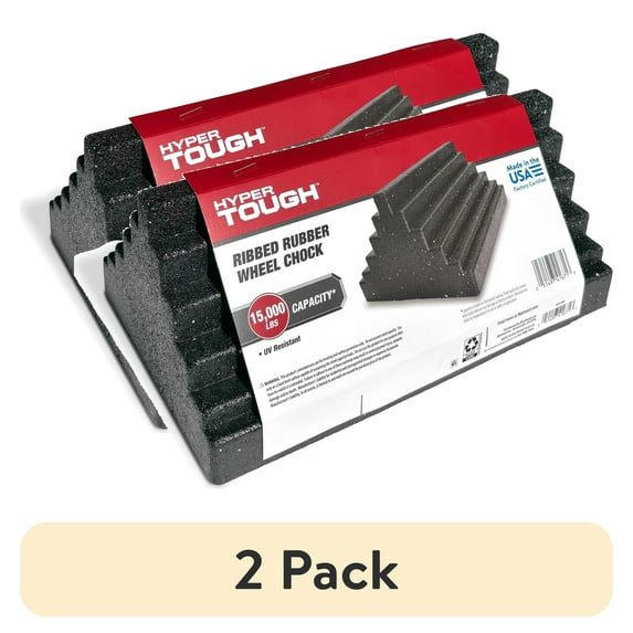 (2 pack) Hyper Tough Ribbed Wheel Chock