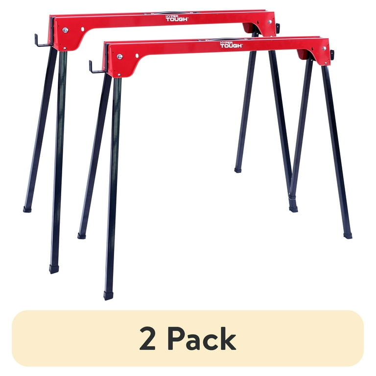 2 pack) Hyper Tough Saw Horse, Lightweight, Sturdy, Portable
