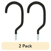 (2 pack) Hyper Tough Screwin Heavy Duty Steel Garage Bicycle Hook, Black