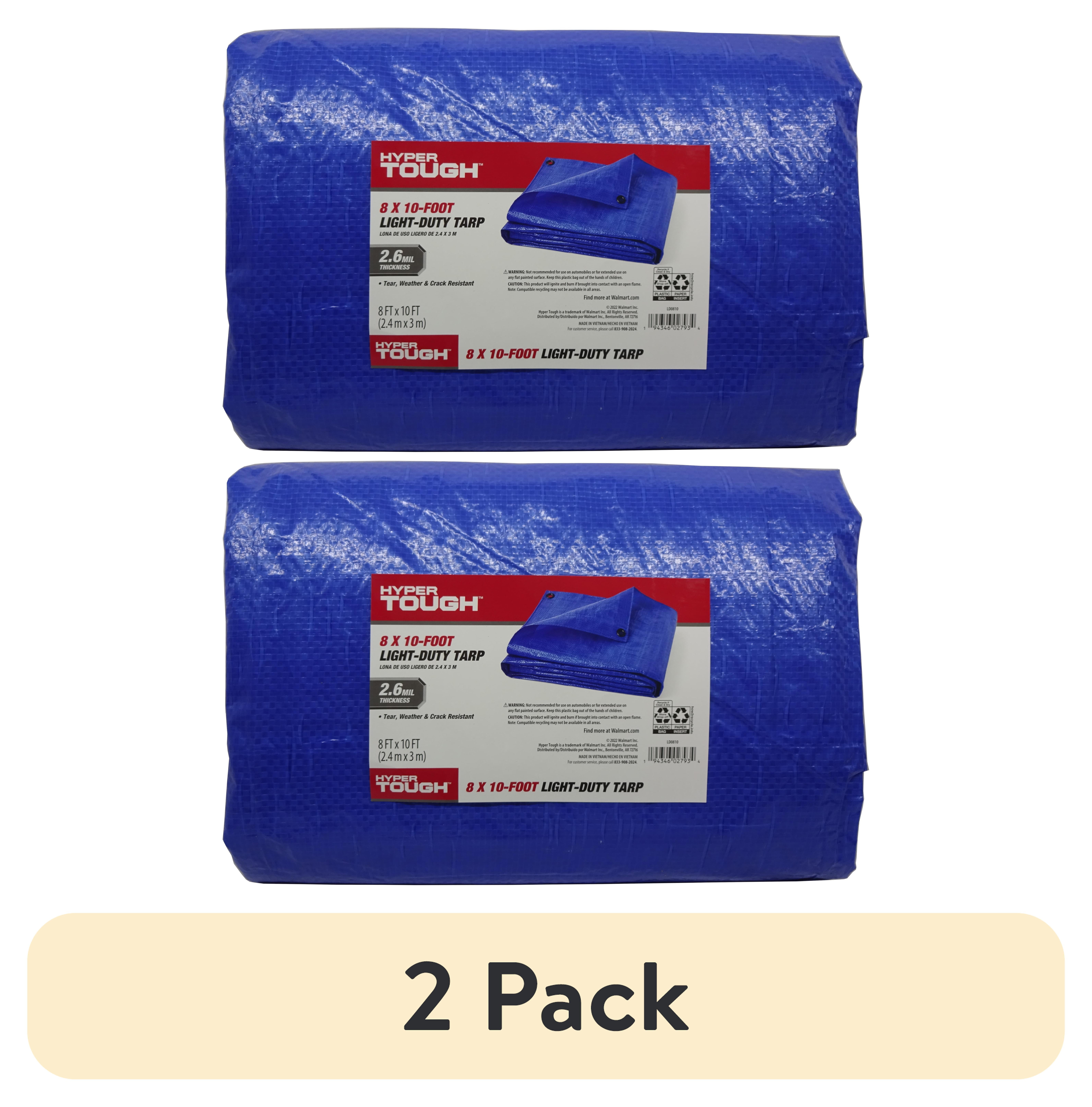 2 pack) Hyper Tough Weather Resistant Light -Duty 8' x 10