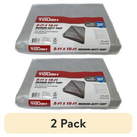 (2 pack) Hyper Tough Weather Resistant Medium Duty 8 x 10' Polyethylene Tarp