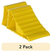 (2 pack) Hyper Tough Wheel Chock Heavy Duty Yellow Plastic