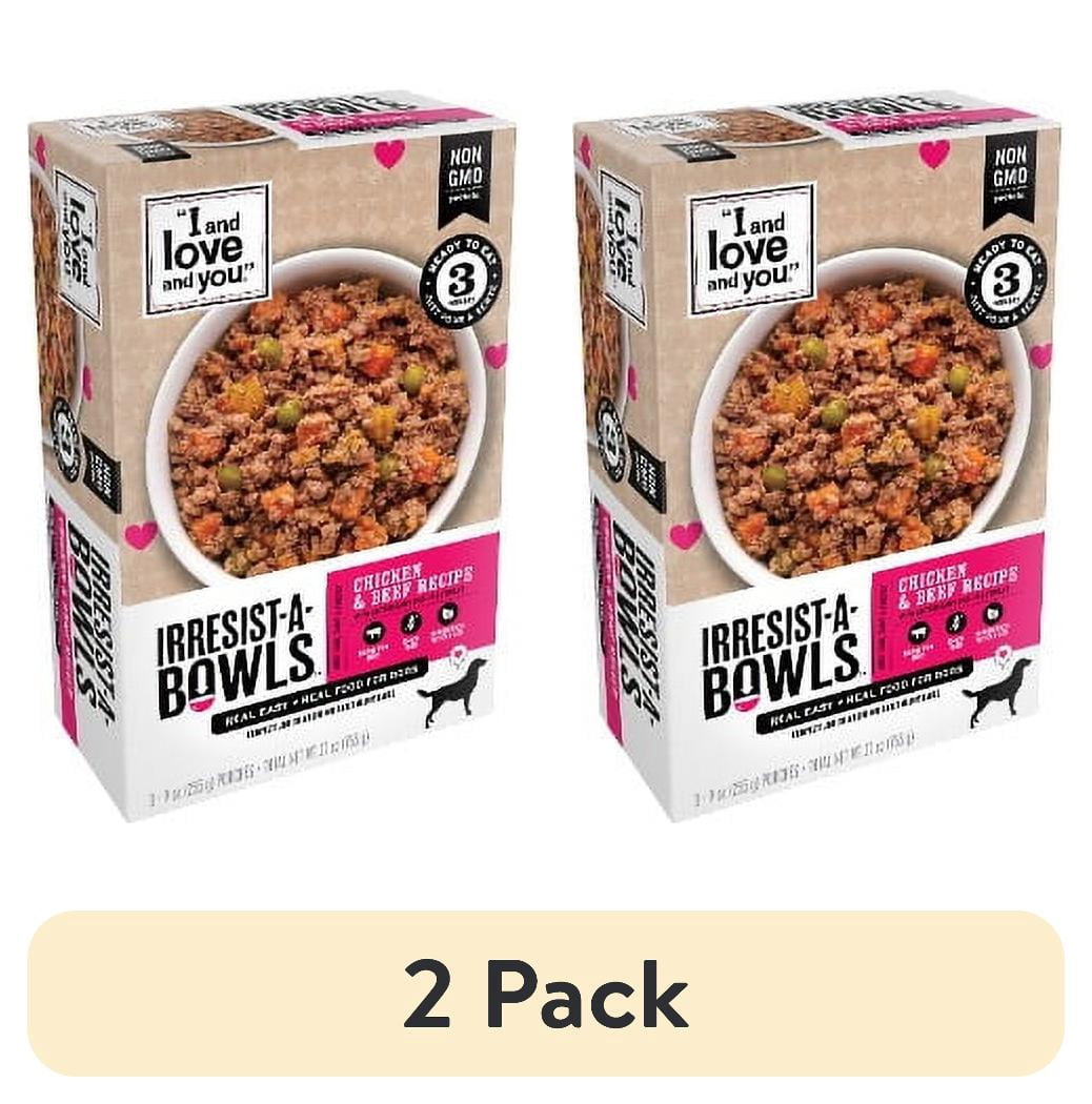 (2 pack) "I and love and you" Irresist-A-Bowls, Chicken and Beef, Ready to Serve, Grain Free, Wet Dog Food