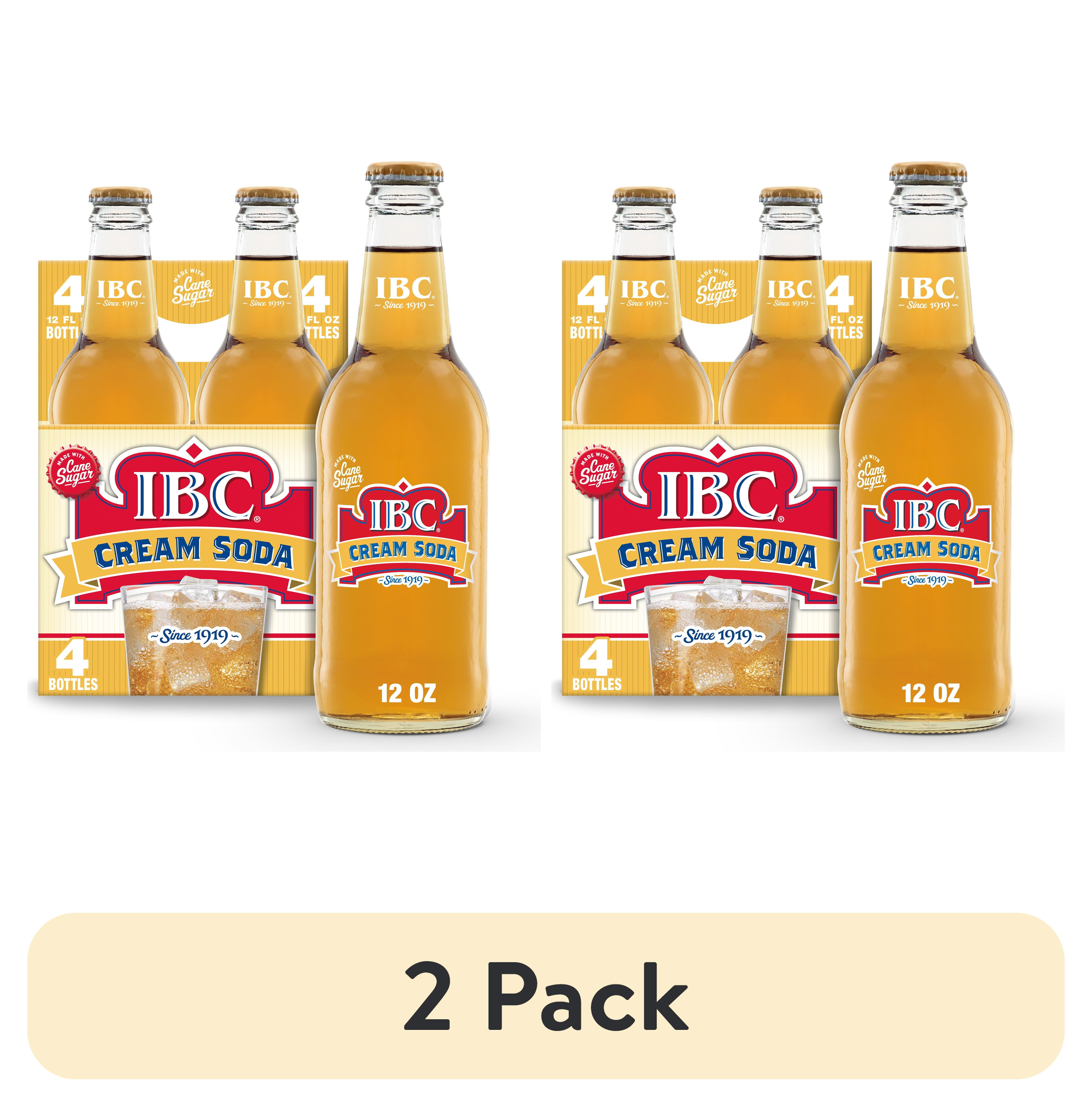 (2 pack) IBC Cream Soda Made with Sugar Glass Bottles, 12 Fl Oz, 4 Count