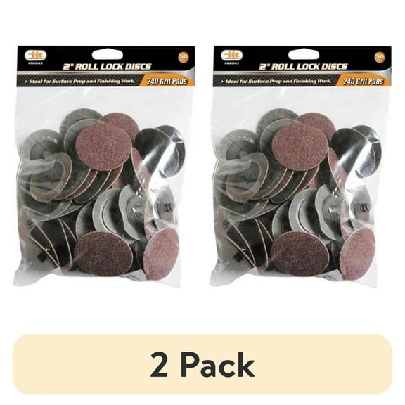 (2 pack) IIT 82043 Roll Lock Style 240 Grit Sanding Disc, 50-Piece