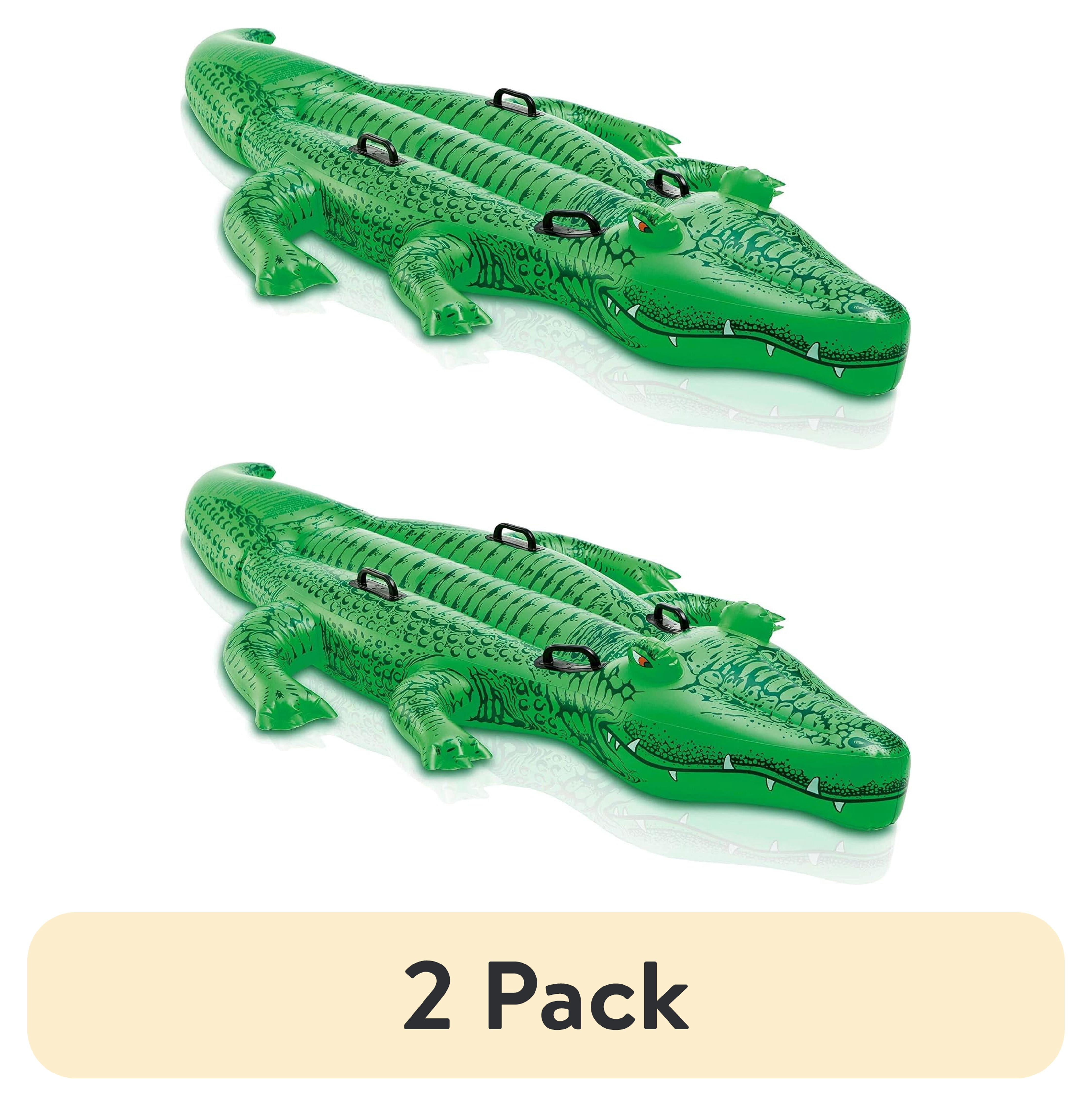 2 pack) Intex Giant Gator Inflatable Ride-On Pool Float for Kids