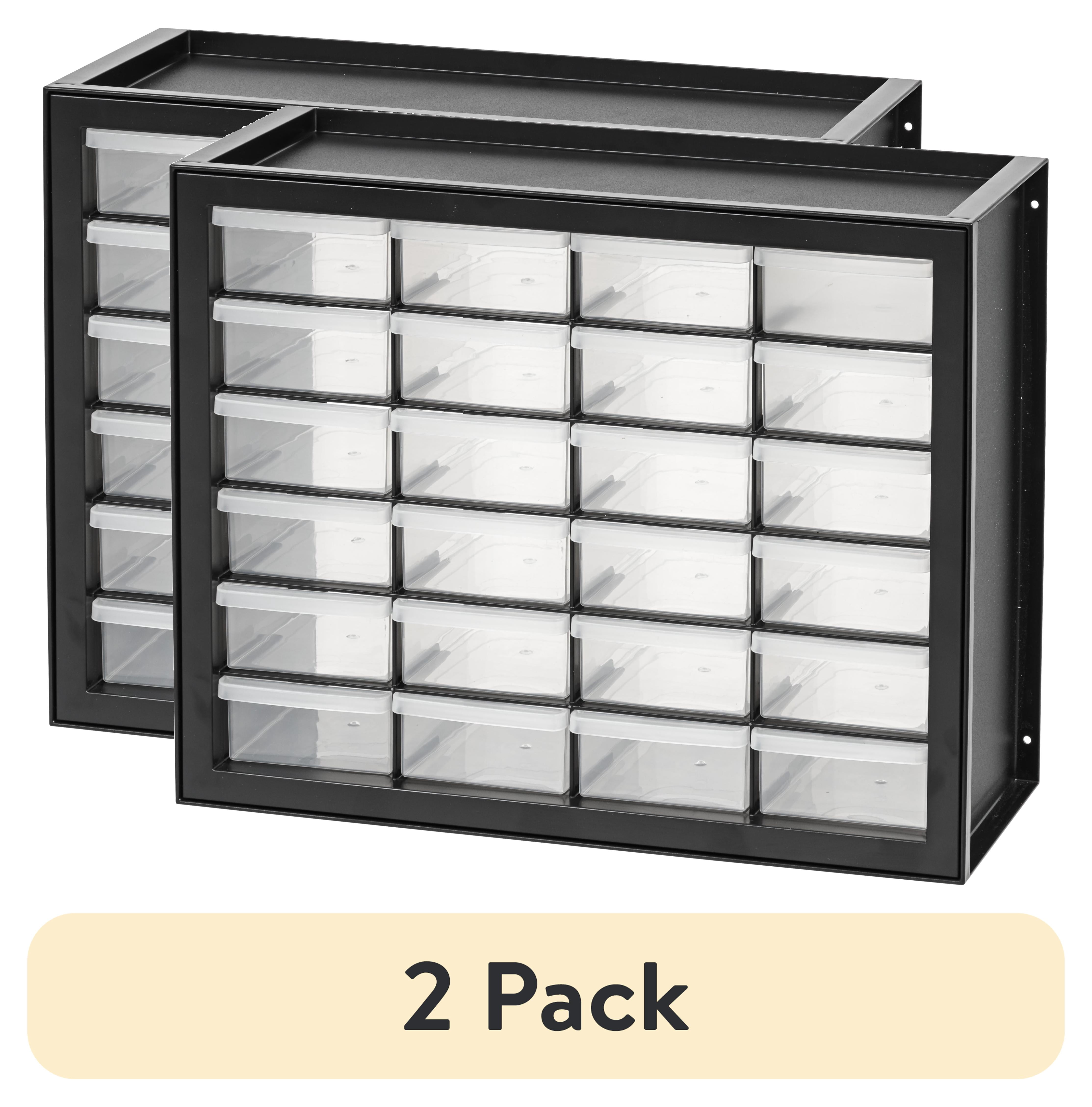 (2 pack) IRIS 24 Drawer Stackable Storage Cabinet for Hardware Crafts ...