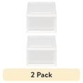 thumbnail image 1 of (2 pack) IRIS USA, 6QT Plastic Storage Modular Stacking Drawers, Set of 2 - White, 1 of 10