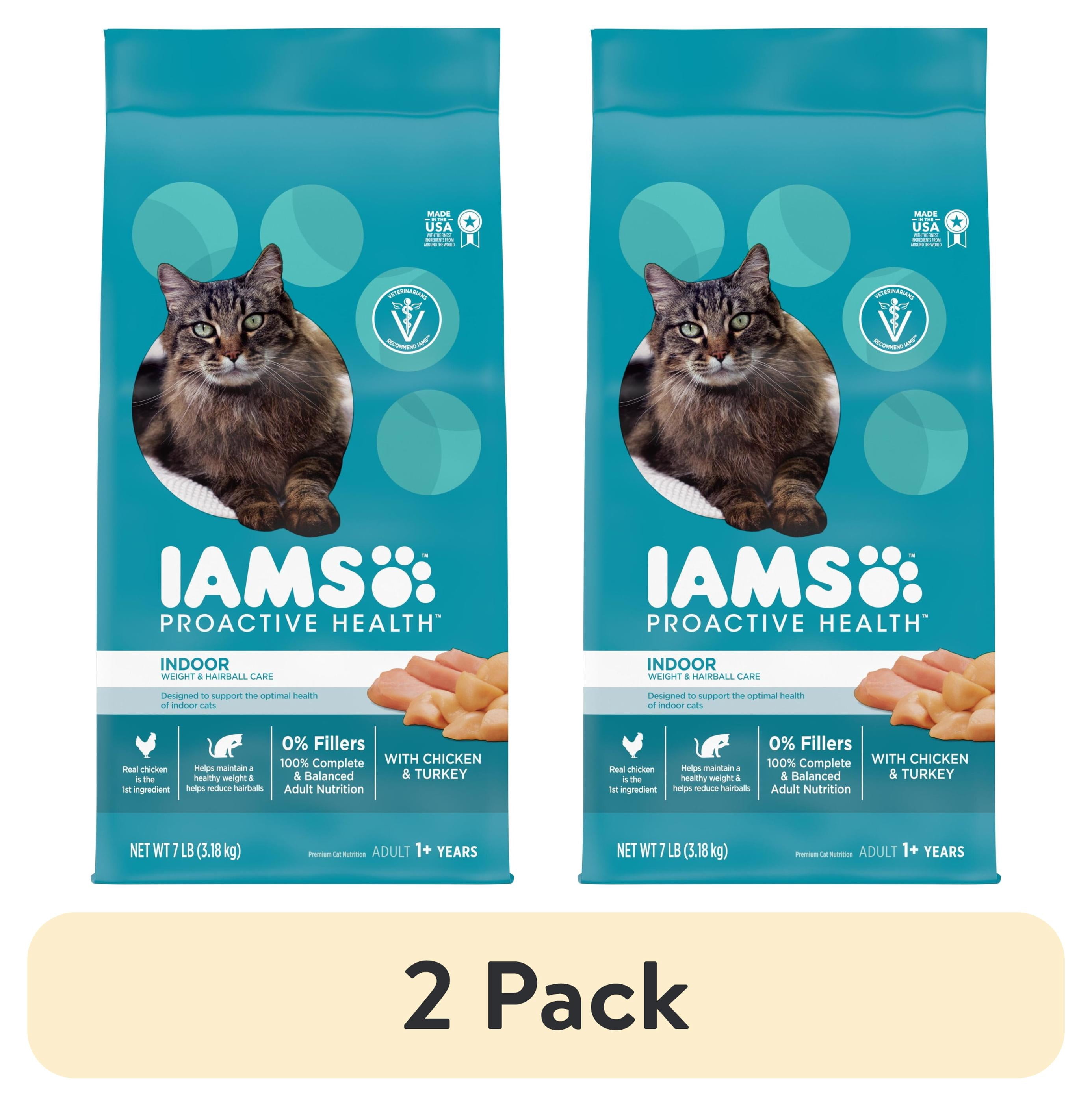 (2 pack) Iams Proactive Health Chicken And Turkey Dry Cat Food, 7 Lb Bag