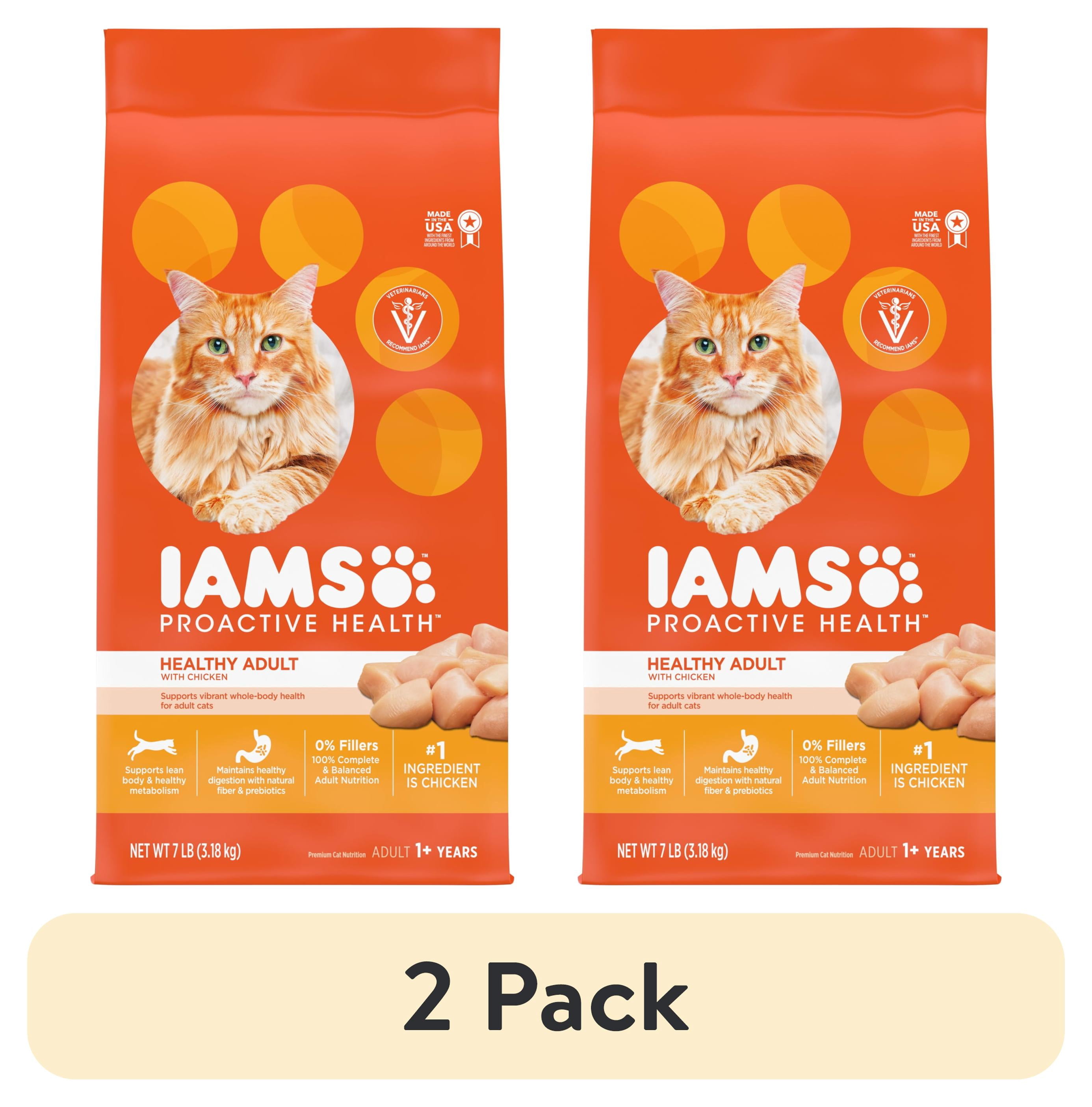 (2 pack) Iams Proactive Health Chicken Dry Cat Food, 7 Lb Bag