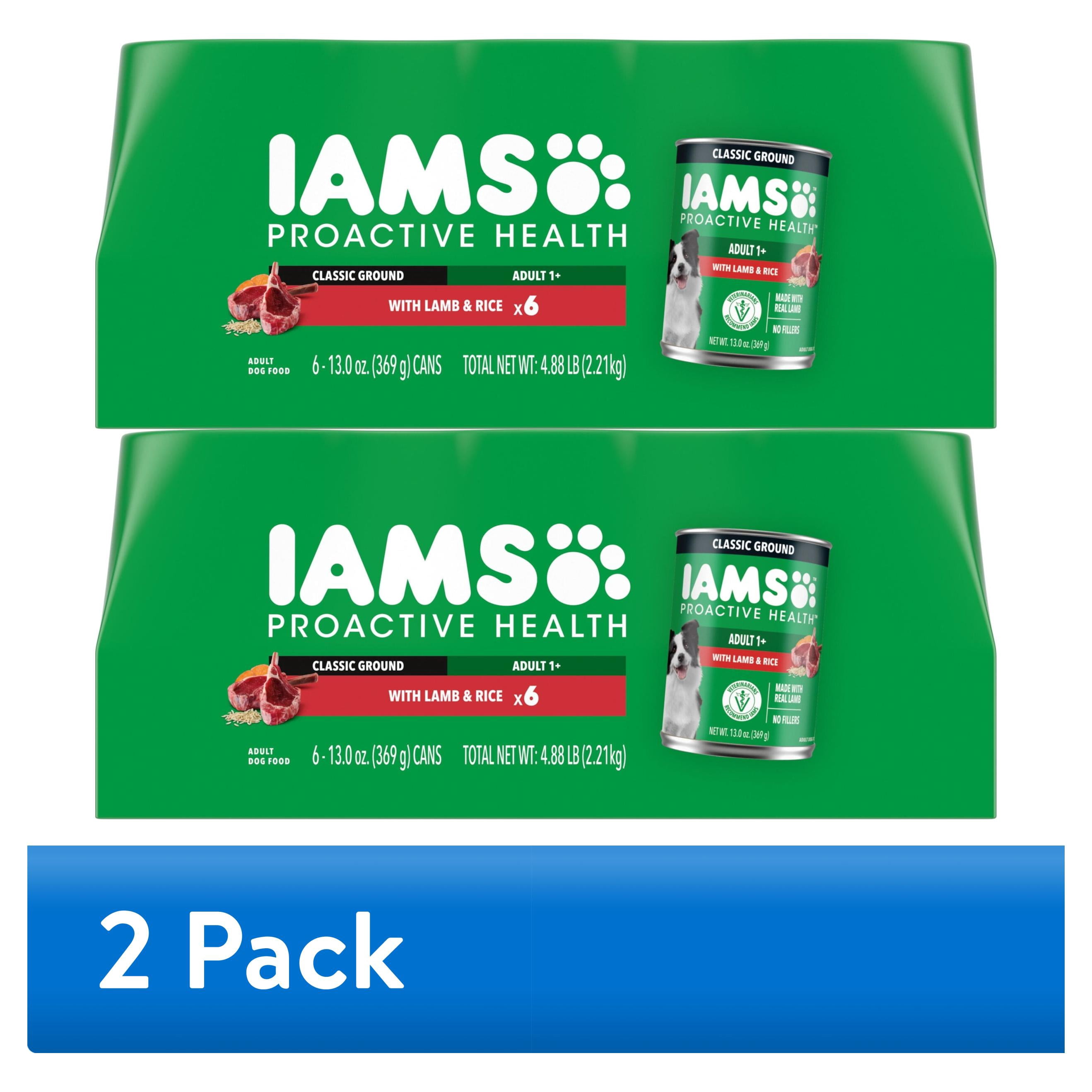 (2 pack) Iams Proactive Health Lamb And Rice Wet Dog Food, 13 Oz Cans (6 Pack)