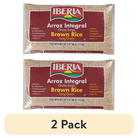 (2 pack) Iberia Long Grain Brown Rice 5 lb