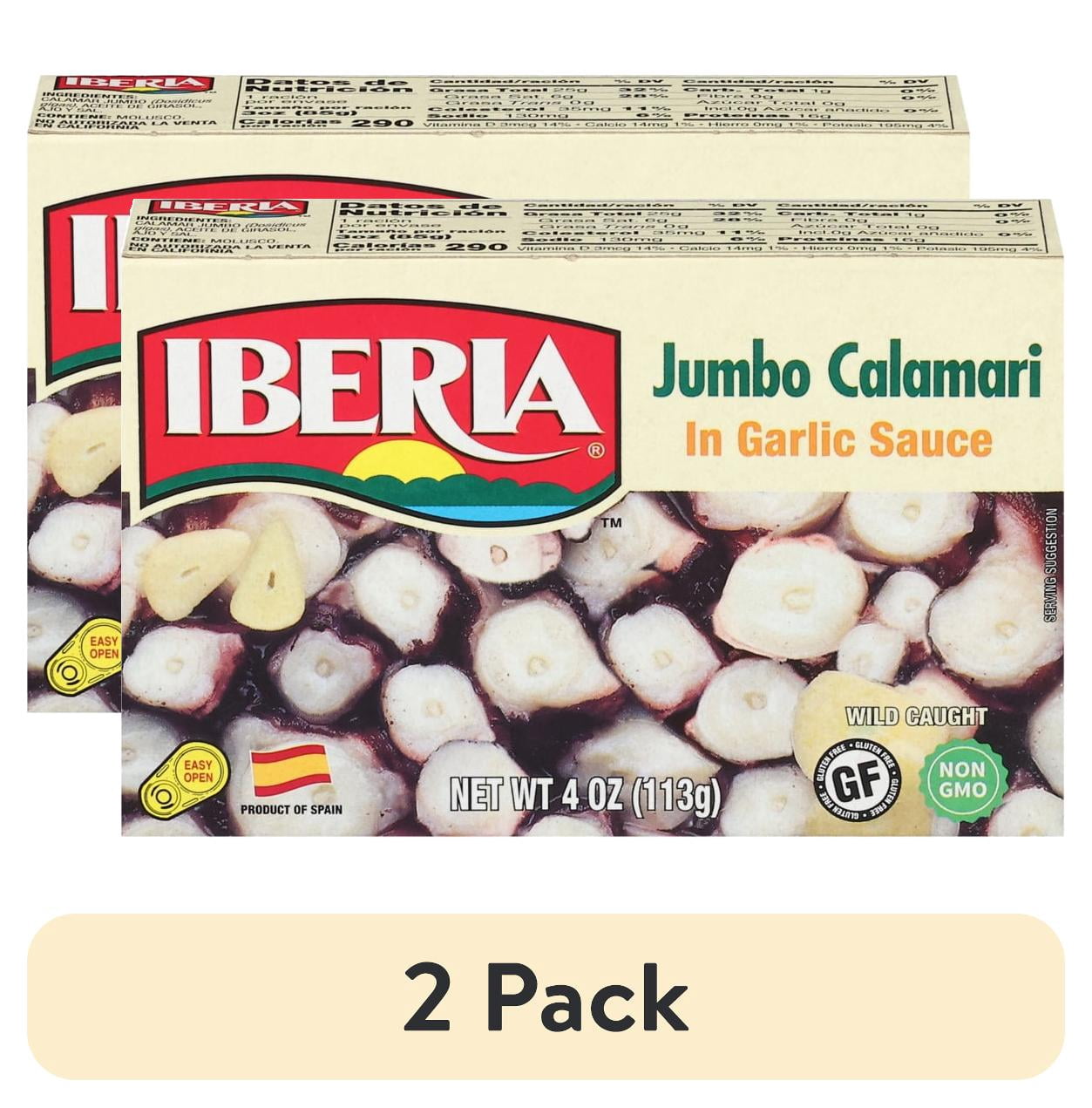 (2 pack) Iberia Calamari in Garlic Sauce Jumbo 4 oz