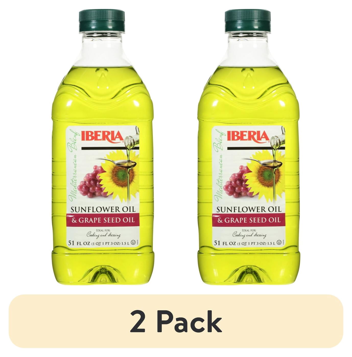 (2 pack) Iberia Mediterranean Blend Sunflower Oil & Grape Seed Oil 51 fl oz