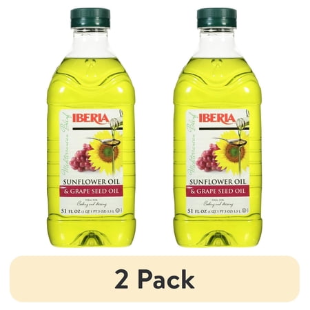 (2 pack) Iberia Mediterranean Blend Sunflower Oil & Grape Seed Oil 51 fl oz