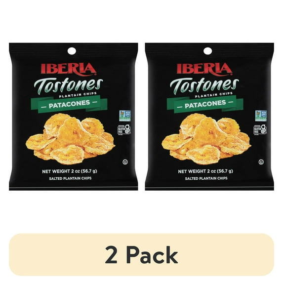 (2 pack) Iberia Tostones Salted Plantain Chips 2 oz