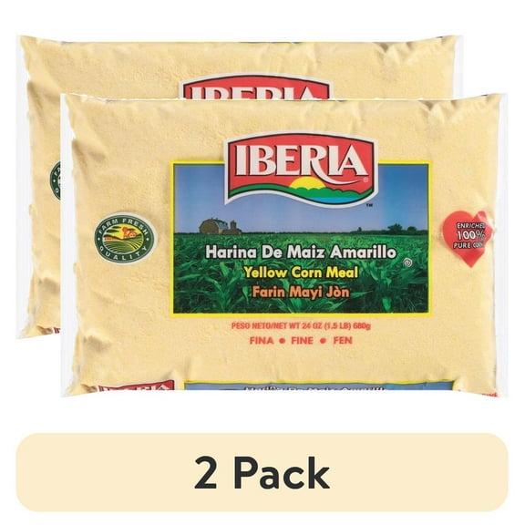 (2 pack) Iberia Fine Yellow Corn Meal, 24 oz