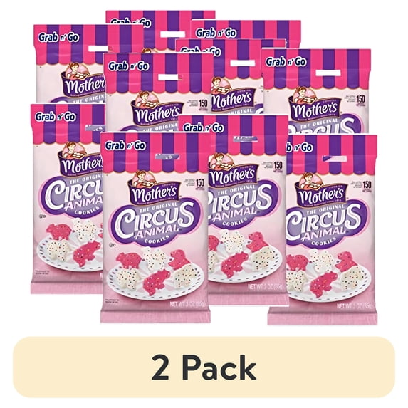 (2 pack) Mother's Iced Animal Crackers Cookies Circus Animals | 3 Oz (6 Pack)