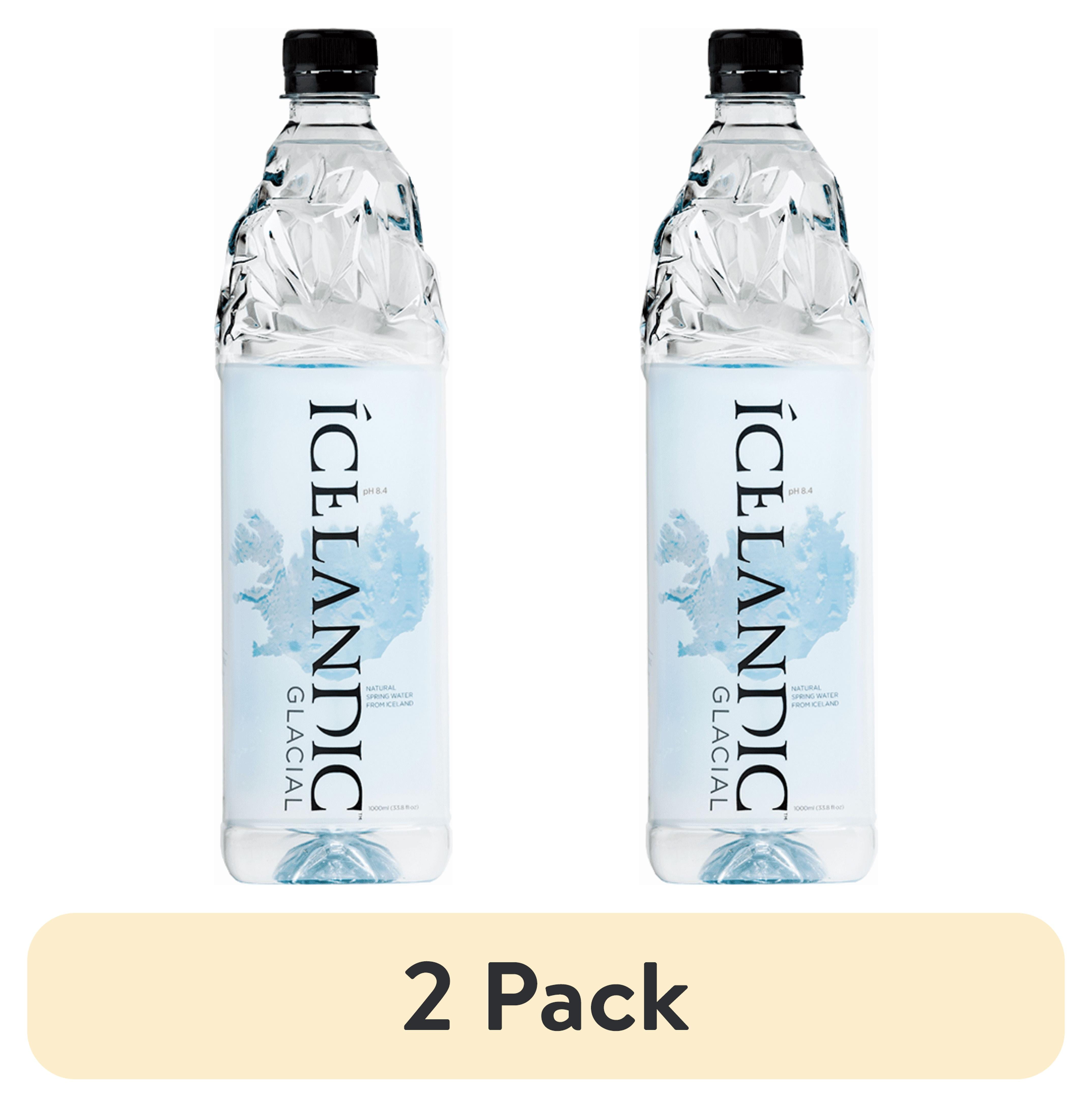 (2 pack) Icelandic Glacial Natural Alkaline Spring Water, 1 Liter, Single Plastic Bottle