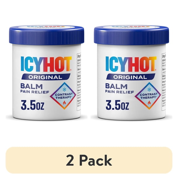 (2 pack) Icy Hot Original Pain Relief Balm, Fast-Acting Pain Relief With Menthol 7.6% and Methyl Salicylate 29%, Ice and Heat Contrast Therapy for Backaches, Joints, Muscle Strains and Arthritis, 3.5 oz