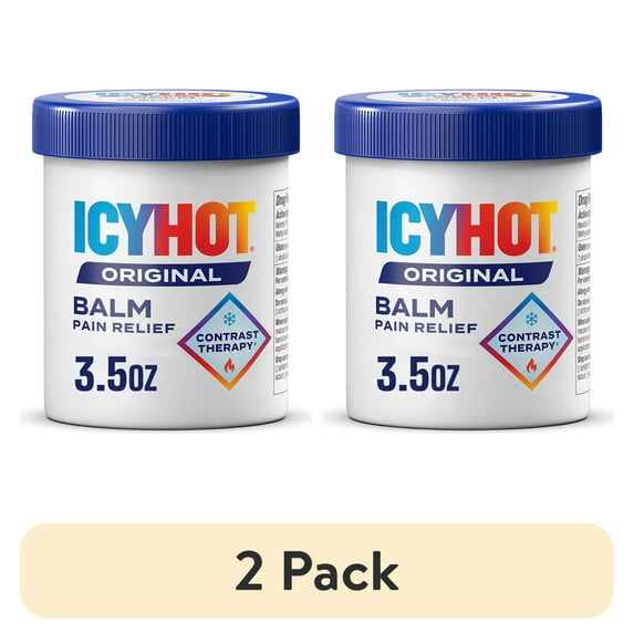 (2 pack) Icy Hot Original Pain Relief Balm, Fast-Acting Pain Relief With Menthol 7.6% and Methyl Salicylate 29%, Ice and Heat Contrast Therapy for Backaches, Joints, Muscle Strains and Arthritis, 3.5 oz