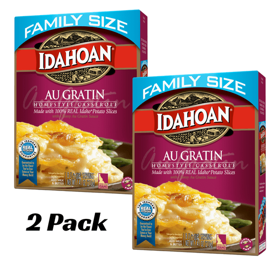 (2 pack) Idahoan Au Gratin Homestyle Casserole Family Size, 7.34 oz