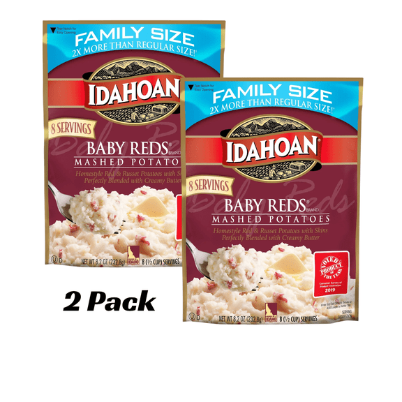 (2 pack) Idahoan Baby Reds Mashed Potatoes Family Size, 8.2 oz