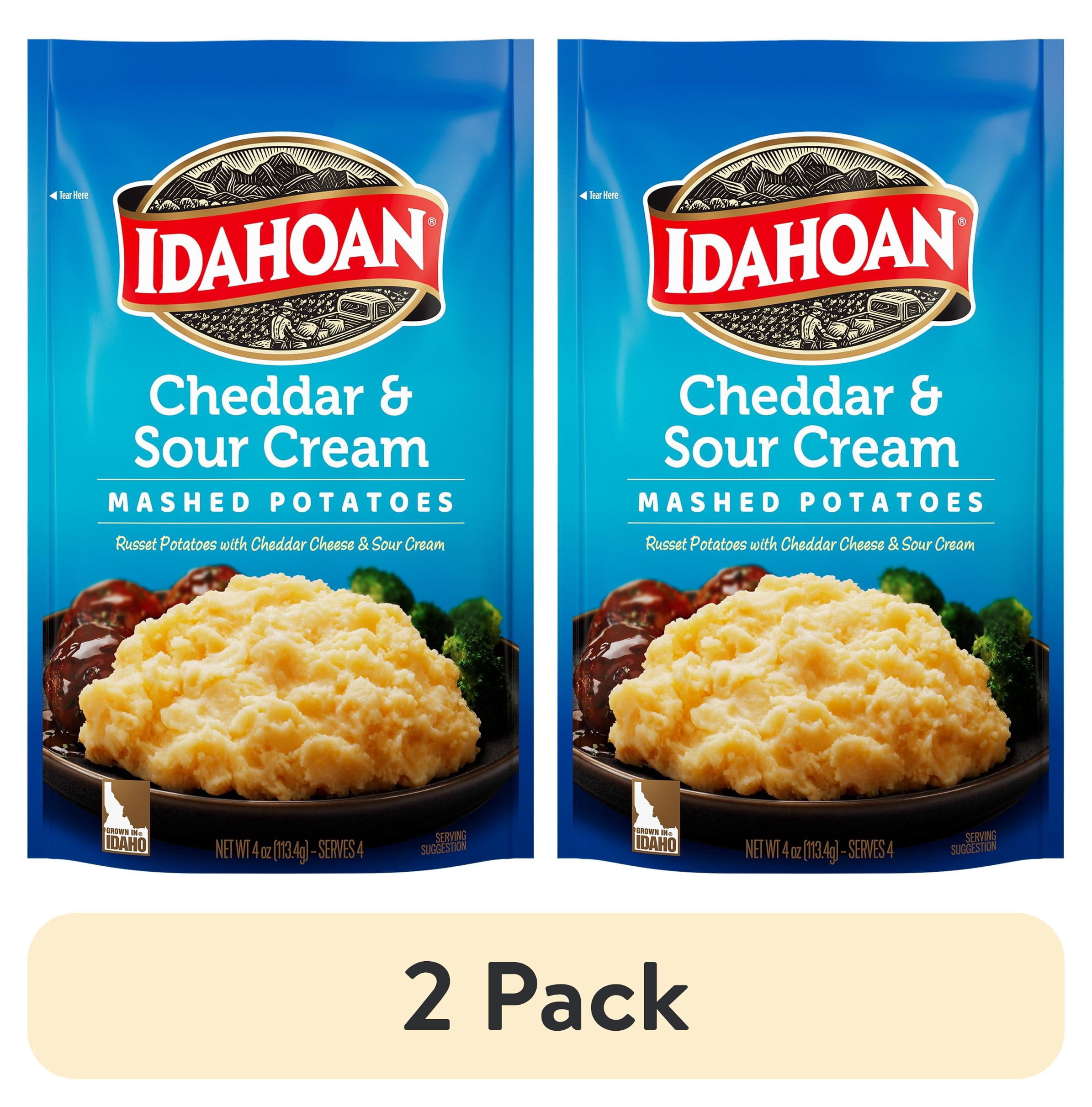 (2 pack) Idahoan Cheddar & Sour Cream Mashed Potatoes, 4 oz Pouch