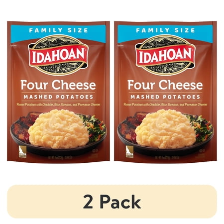 (2 pack) Idahoan Four Cheese Mashed Potatoes Family Size Side Dish, 8 oz