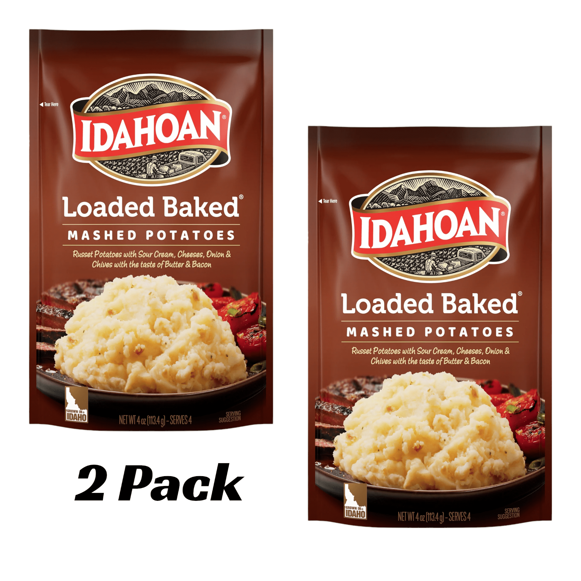 (2 Pack) Idahoan Loaded Baked® Mashed Potatoes, 4 Oz Pouch