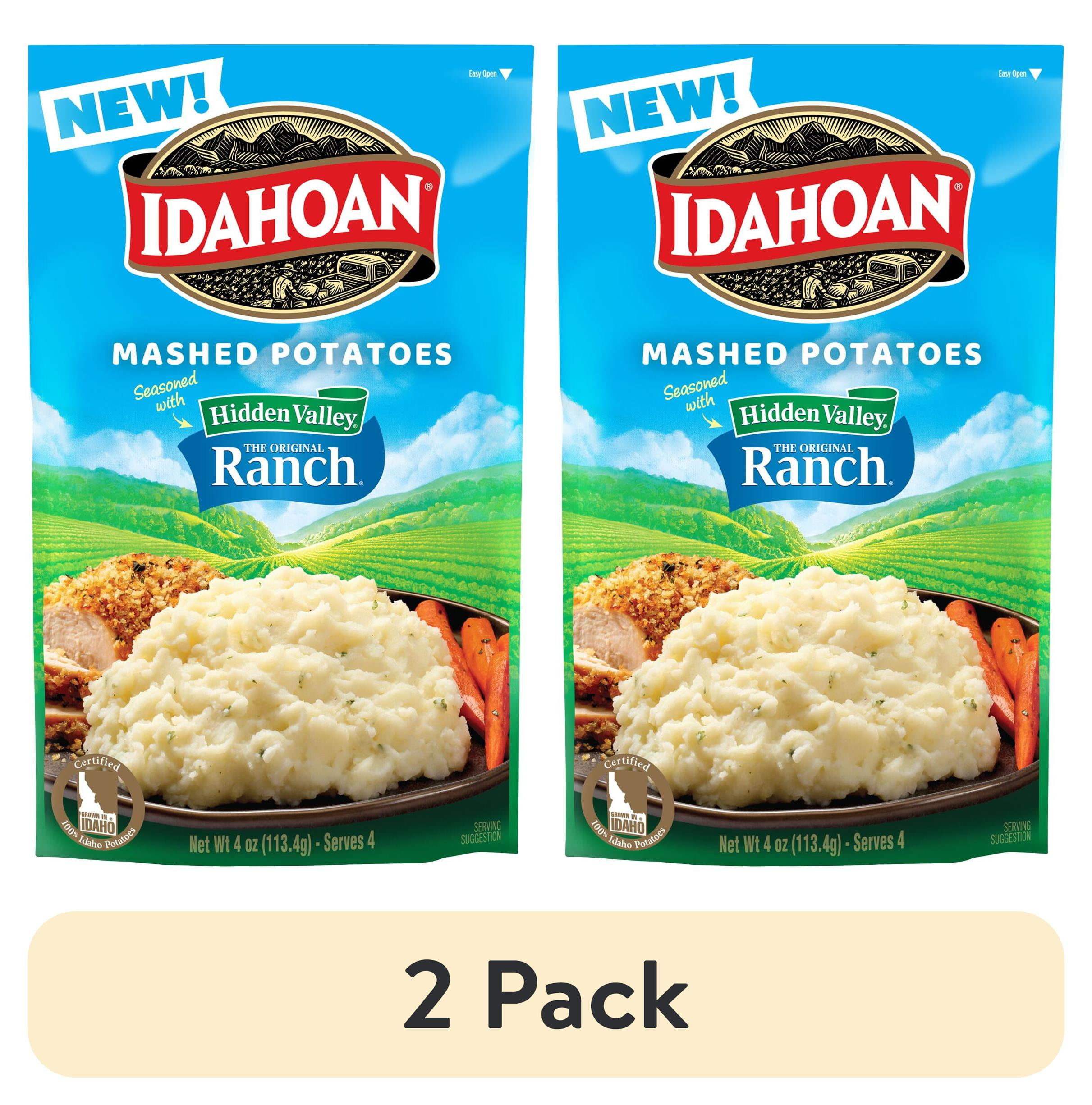 (2 pack) Idahoan Mashed Potatoes Seasoned with Hidden Valley Original Ranch Side Dish, 4 oz