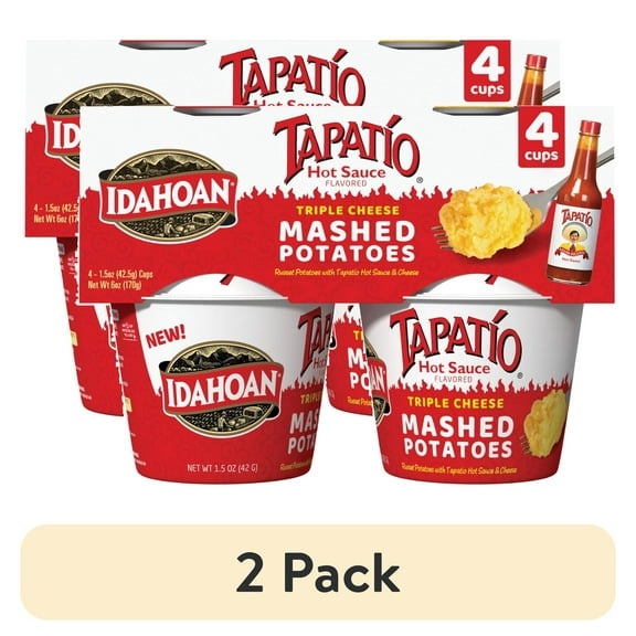 (2 pack) Idahoan Tapatio Mashed Potatoes, 6 oz, 4 Pack Cups