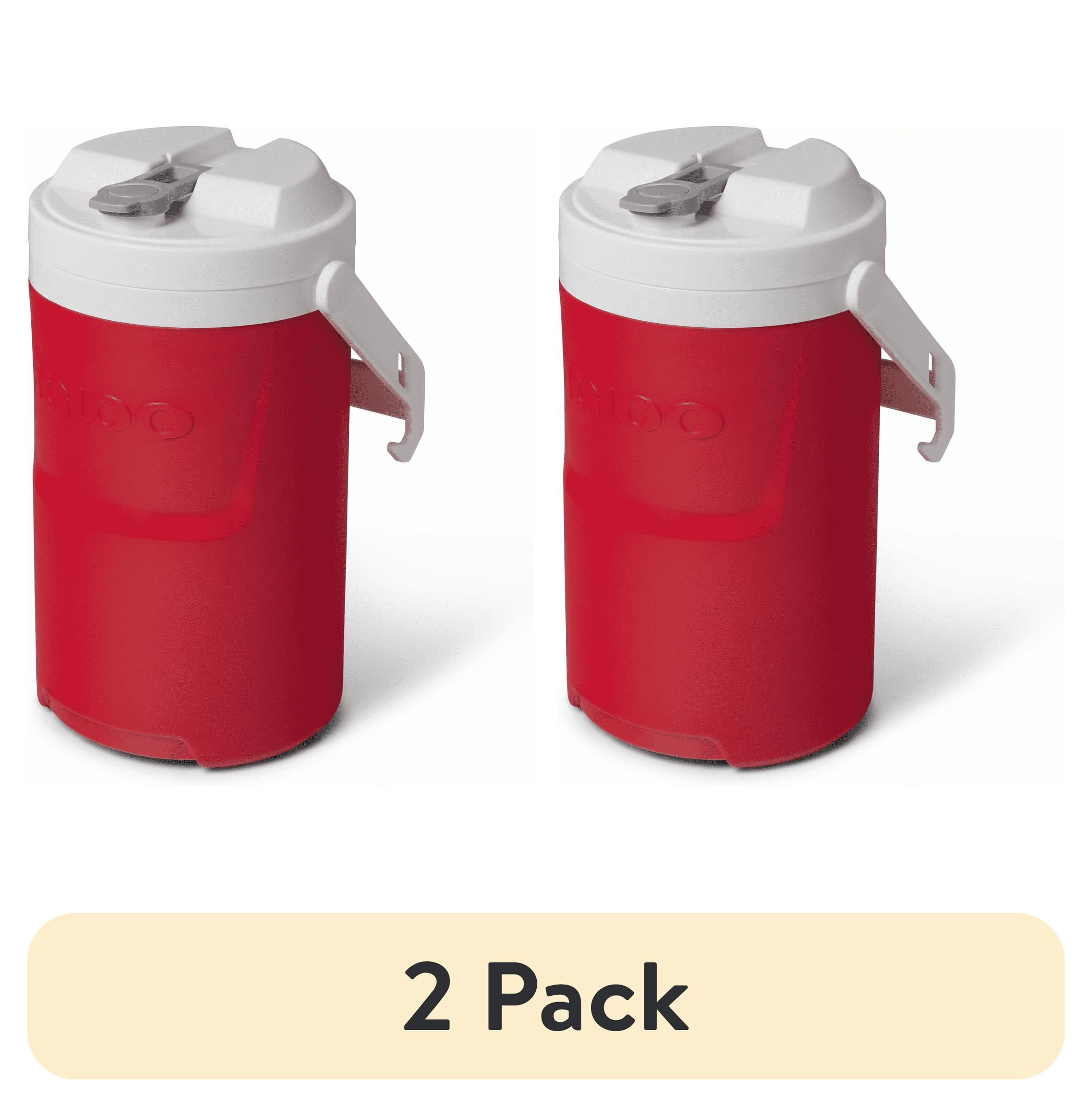(2 pack) Igloo 1 Gallon Sports Plastic Beverage Jug with Hooks, Red